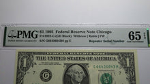 Load image into Gallery viewer, $1 1995 Repeater Serial Number Federal Reserve Currency Bank Note Bill PMG UNC65