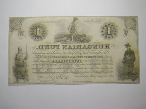 $1 1852 New York NY Obsolete Currency Bank Note Bill! Hungarian Fund CU+++