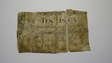 Load image into Gallery viewer, 1754 Ten Shillings North Carolina NC Colonial Currency Bank Note Bill! 10s RARE
