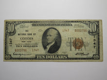 Load image into Gallery viewer, $10 1929 Cohoes New York NY National Currency Bank Note Bill Ch. #1347 FINE!