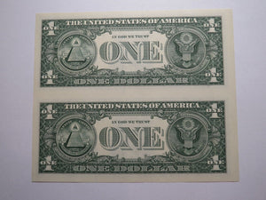 $1 2017 Uncut New York BEP Uncirculated Currency Sheet 2 Federal Reserve Notes