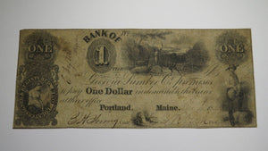 $1 1845 Portland Maine ME Obsolete Currency Bank Note Bill! Georgia Lumber Co.