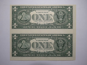 $1 2017 Uncut New York BEP Uncirculated Currency Sheet 2 Federal Reserve Notes