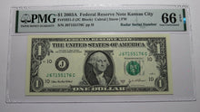 Load image into Gallery viewer, $1 2003 Radar Serial Number Federal Reserve Currency Bank Note Bill PMG UNC66EPQ