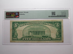 $5 1929 Pratt Kansas KS National Currency Bank Note Bill Charter #6229 VF25 PMG