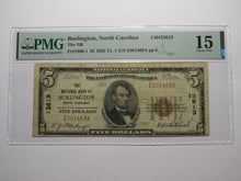 Load image into Gallery viewer, $5 1929 Burlington North Carolina National Currency Bank Note Bill Ch #13613 F15