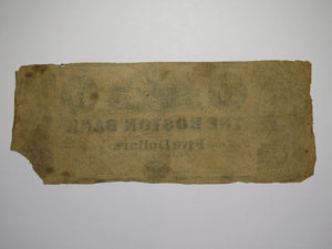 $5 1852 Boston Massachusetts MA Obsolete Currency Bank Note Bill The Boston Bank