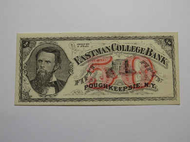 $.50 1870's Poughkeepsie New York Obsolete Currency Note Eastman College