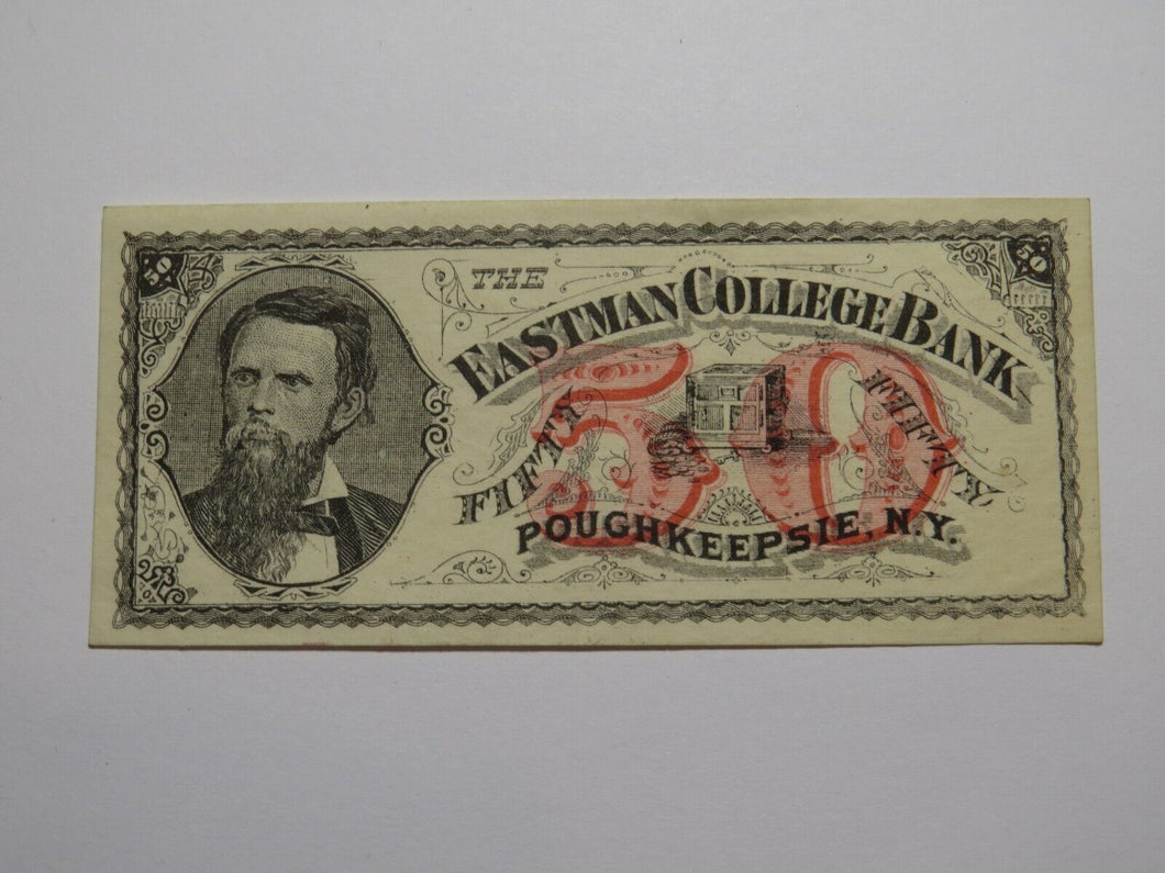 $.50 1870's Poughkeepsie New York Obsolete Currency Note Eastman College