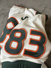 Load image into Gallery viewer, 2005 Sinorice Moss Miami Hurricanes Game Used Worn NCAA Football Jersey Giants