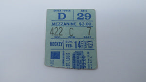 February 14, 1971 New York Rangers Vs. St. Louis Blues NHL Hockey Ticket Stub