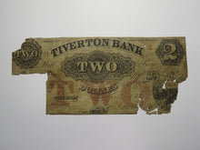 Load image into Gallery viewer, $2 185_ Tiverton Rhode Island RI Obsolete Currency Bank Note Bill! Tiverton Bank