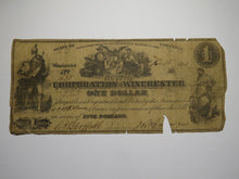Load image into Gallery viewer, $1 1861 Winchester Virginia Obsolete Currency Bank Note Bill Corp. of Winchester