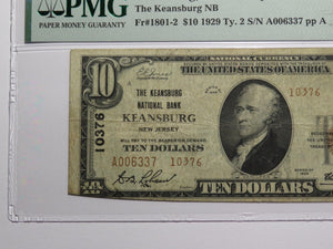 $10 1929 Keansburg New Jersey NJ National Currency Bank Note Bill Ch #10376 VF25