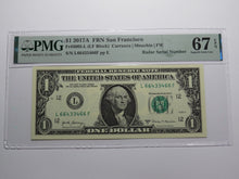 Load image into Gallery viewer, $1 2017 Radar Serial Number Federal Reserve Currency Bank Note Bill PMG UNC67EPQ