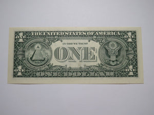 $1 1999 Minor Wet Ink Transfer Error Federal Reserve Bank Note Bill UNC+