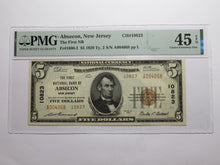 Load image into Gallery viewer, $5 1929 Absecon New Jersey NJ National Currency Bank Note Bill #10823 XF45 PMG