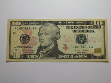 $10 2017-A Radar Serial Number Federal Reserve Currency Bank Note Bill UNC++++