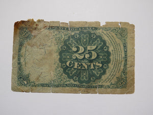 1874 $.25 Fifth Issue Fractional Currency Obsolete Bank Note Bill 5th About Good