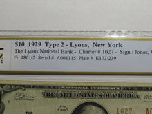 Load image into Gallery viewer, $10 1929 Lyons New York NY National Currency Bank Note Bill Ch. #1027 VF25 PCGS