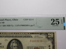 Load image into Gallery viewer, $20 1929 Elmwood Place Ohio OH National Currency Bank Note Bill Ch #6314 VF25EPQ