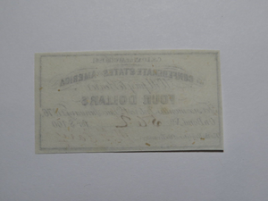 $4 1861 Confederate Bond Coupon Certificate Currency Bank Note Bill UNC