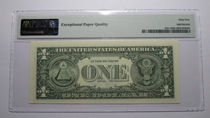 $1 2003 Radar Serial Number Federal Reserve Currency Bank Note Bill PMG UNC65EPQ