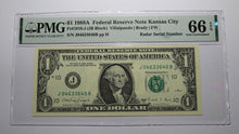Load image into Gallery viewer, $1 1988 Radar Serial Number Federal Reserve Currency Bank Note Bill PMG UNC66EPQ