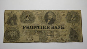 $2 1851 Potsdam New York NY Obsolete Currency Bank Note Bill The Frontier Bank