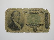 Load image into Gallery viewer, 1874 $.50 Fifth Issue Fractional Currency Obsolete Bank Note Bill 5th Green Seal
