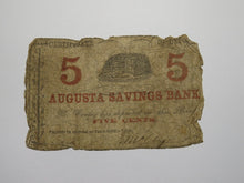 Load image into Gallery viewer, $.05 1861 Augusta Georgia GA Obsolete Currency Bank Note Bill Augusta Savings
