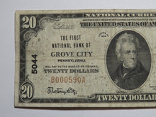 Load image into Gallery viewer, $20 1929 Grove City Pennsylvania National Currency Bank Note Bill Ch. #5044 FINE