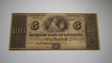 Load image into Gallery viewer, $100 18__ New Orleans Louisiana Obsolete Currency Bank Note Bill Remainder UNC