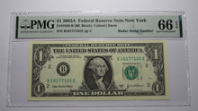 Load image into Gallery viewer, $1 2003 Radar Serial Number Federal Reserve Currency Bank Note Bill PMG UNC66EPQ