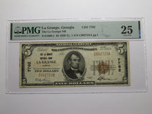 Load image into Gallery viewer, $5 1929 La Grange Georgia GA National Currency Bank Note Bill Ch. #7762 VF25 PMG