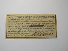 Load image into Gallery viewer, $60 1863 C.S. Cotton Confederate Bond Loan Coupon Currency Bank Note Bill! RARE!