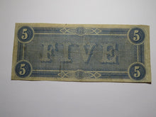 Load image into Gallery viewer, $5 1864 Richmond Virginia VA Confederate Currency Bank Note Bill RARE T69 FINE