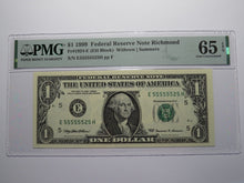 Load image into Gallery viewer, $1 1999 Near Solid Serial Number Federal Reserve Bank Note Bill UNC65 #55555525