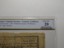 Load image into Gallery viewer, 1781 Connecticut Treasury Certificate Colonial Currency Note Bill John Lawrence