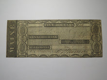 Load image into Gallery viewer, $5 1825 Hallowell Maine ME Obsolete Currency Bank Note Bill The Kennebec Bank