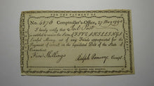 Load image into Gallery viewer, 1790 5 Shillings Connecticut Comptroller&#39;s Office Colonial Currency Note Pomeroy