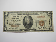 Load image into Gallery viewer, $20 1929 Frankfort New York NY National Currency Bank Note Bill Charter #10351