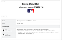 Load image into Gallery viewer, 2020 Andrew Velazquez Baltimore Orioles Game Used Single MLB Baseball! Corbin!