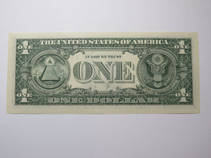 $1 2021 Minor Wet Ink Transfer Error Federal Reserve Bank Note Bill UNC+++ #888
