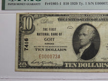 Load image into Gallery viewer, $10 1929 Goff Kansas KS National Currency Bank Note Bill Ch. #7416 VF25 PMG