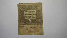 Load image into Gallery viewer, 1776 Two Shillings Connecticut Colonial Currency Note Bill! Revolutionary War!