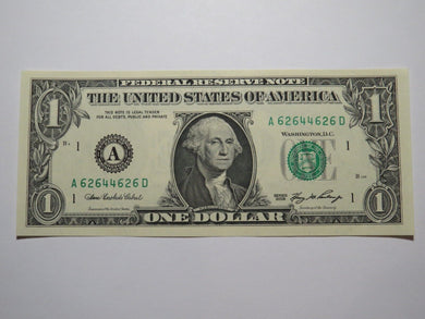 $1 2006 Radar Serial Number Federal Reserve Currency Bank Note Bill UNC 62644626