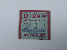 Load image into Gallery viewer, December 28, 1969 New York Rangers Vs Los Angeles Kings NHL Hockey Ticket Stub