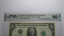 Load image into Gallery viewer, $1 1995 Radar Serial Number Federal Reserve Currency Bank Note Bill PMG UNC66EPQ