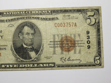 Load image into Gallery viewer, $5 1929 Kansas City Kansas KS National Currency Bank Note Bill Ch #9309 FINE